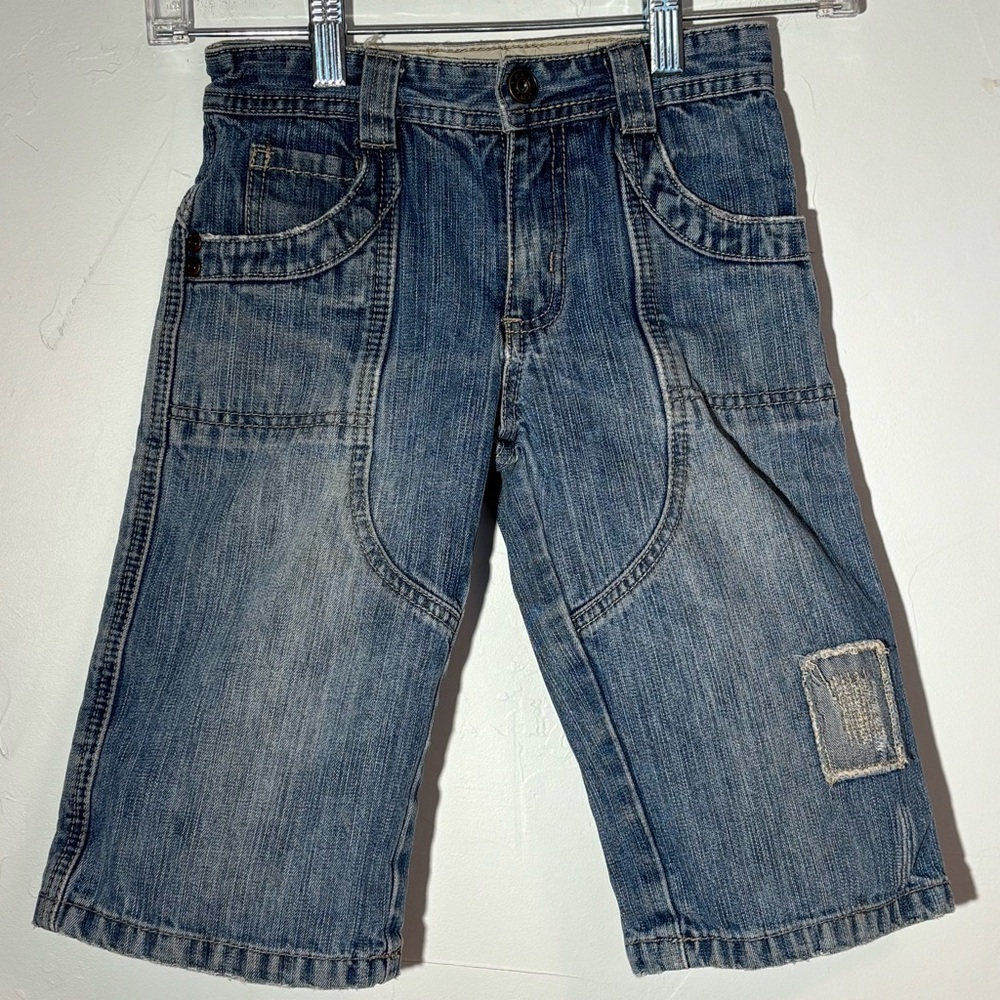 Du Pareil Au Meme Boys Denim Blue Distressed Long Shorts Size 6